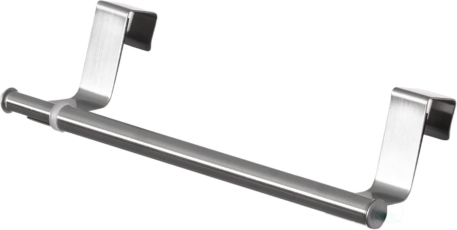 Chrome Over-the-Door Extendable Towel Rack for Kitchen and Bathroom