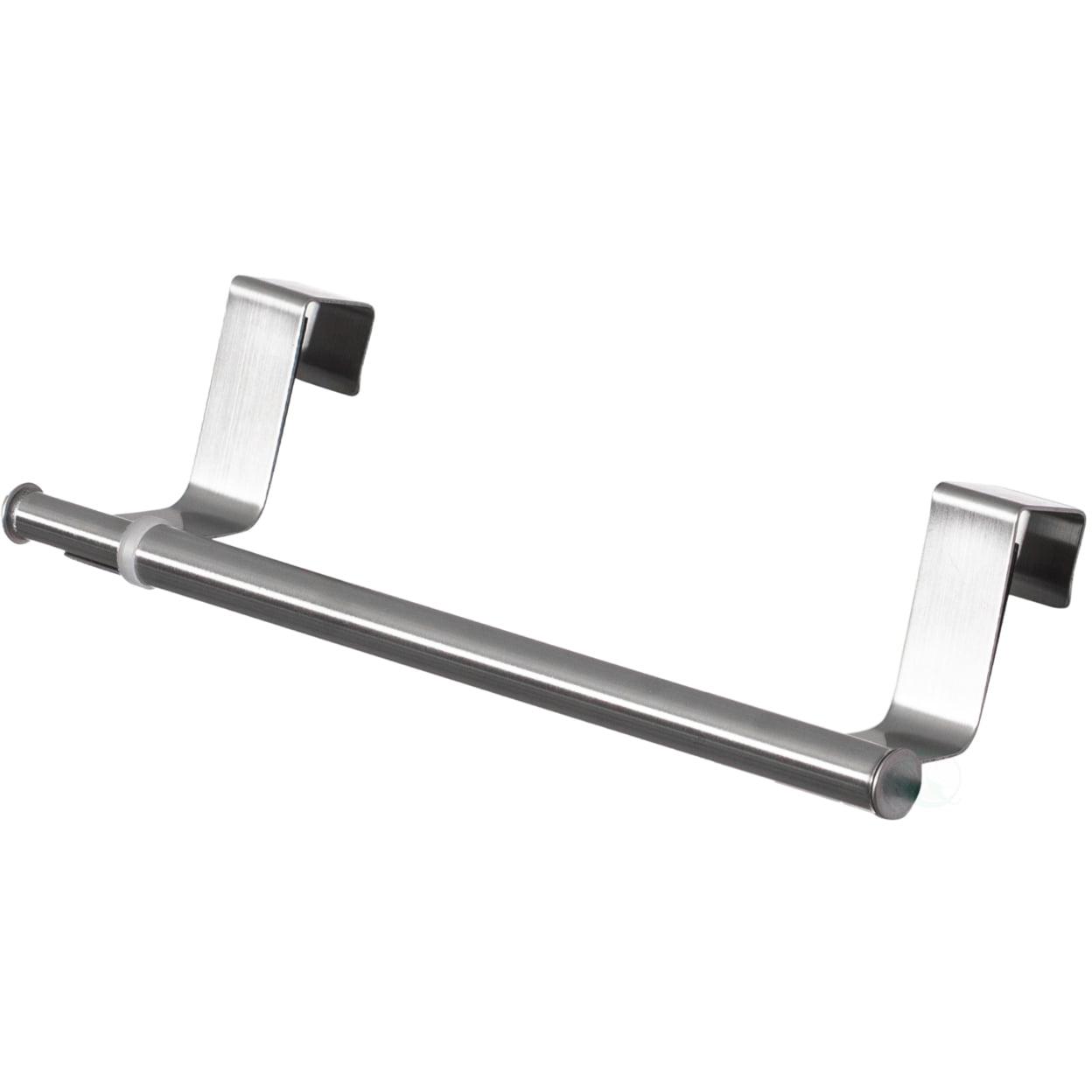 Chrome Over-the-Door Extendable Towel Rack for Kitchen and Bathroom