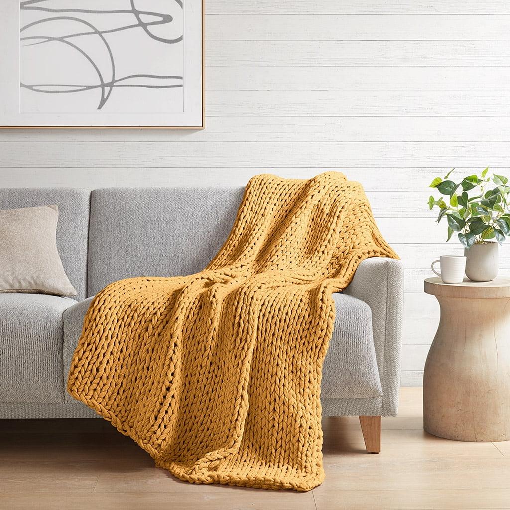 50"x60" Chunky Double Knit Handmade Throw Blanket - Madison Park