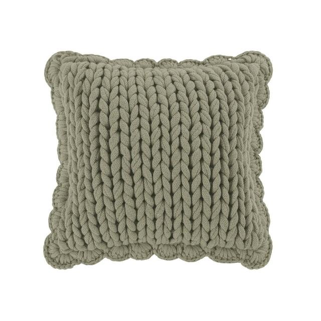 Your Lifestyle by Donna Sharp Chunky Knitted Decorative Pillow Sage