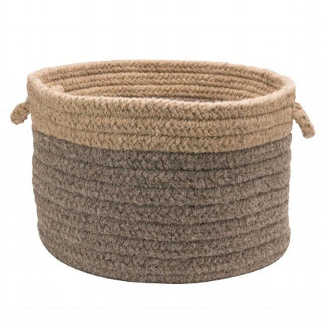 Colonial Mills Chunky Nat Wool Dipped Basket - Dark Gray/Light Gray 18"x12"