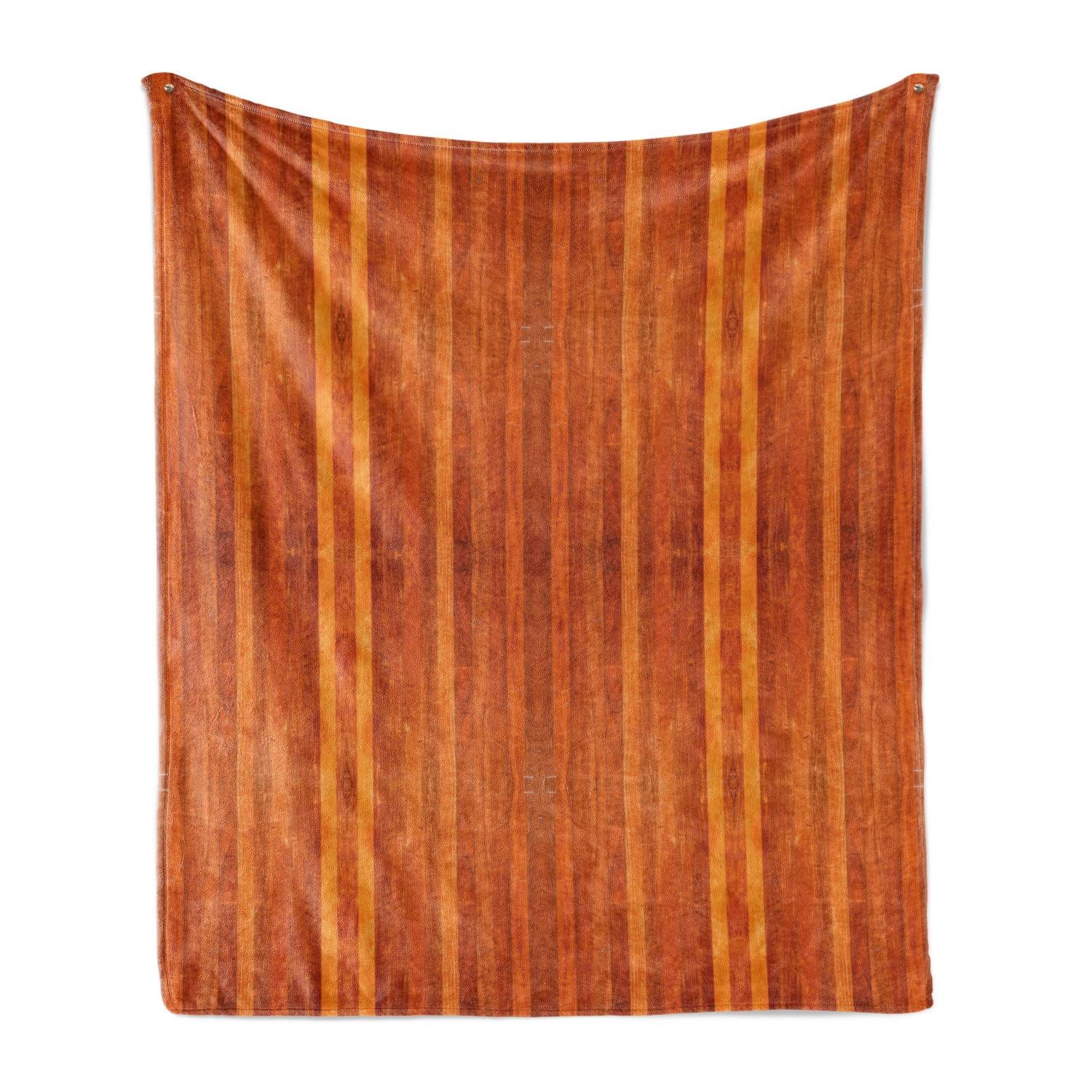Ambesonne Ambesonne Cinnamon Fleece Throw Blanket Vertical Stripes in Brown Multicolor