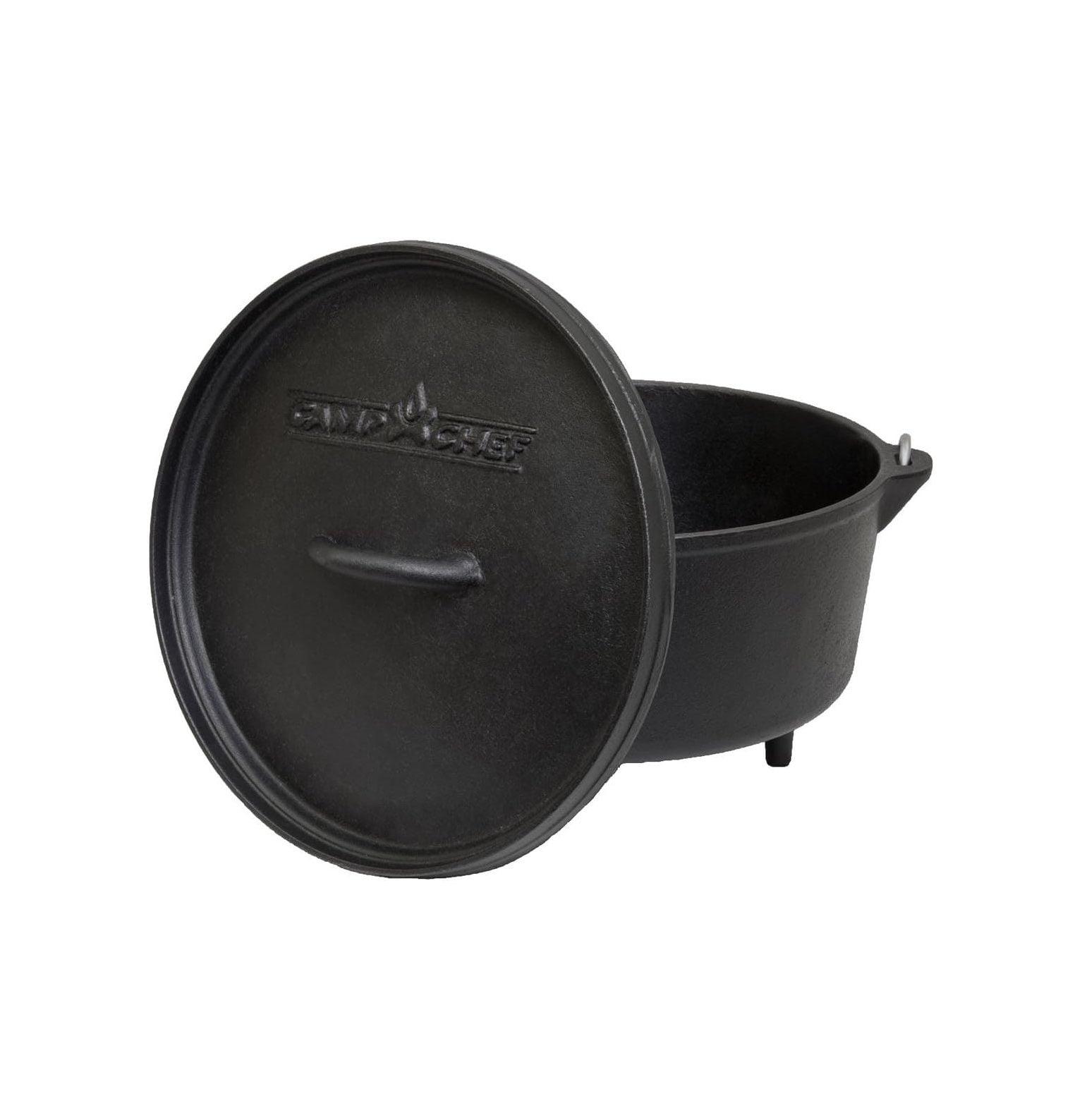 Black 12" Cast Iron Non-Stick Dutch Oven, 6 Quarts