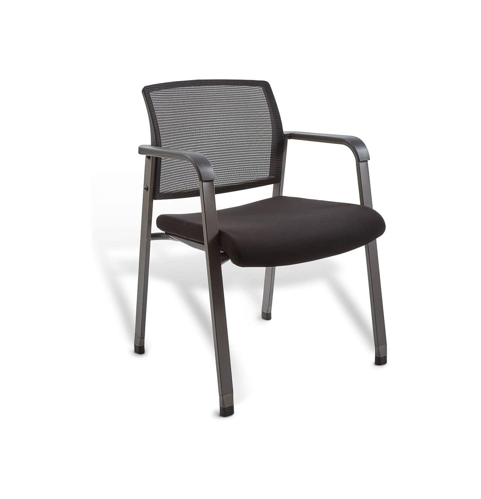 Esler Black Mesh and Fabric Stacking Visitor Chair