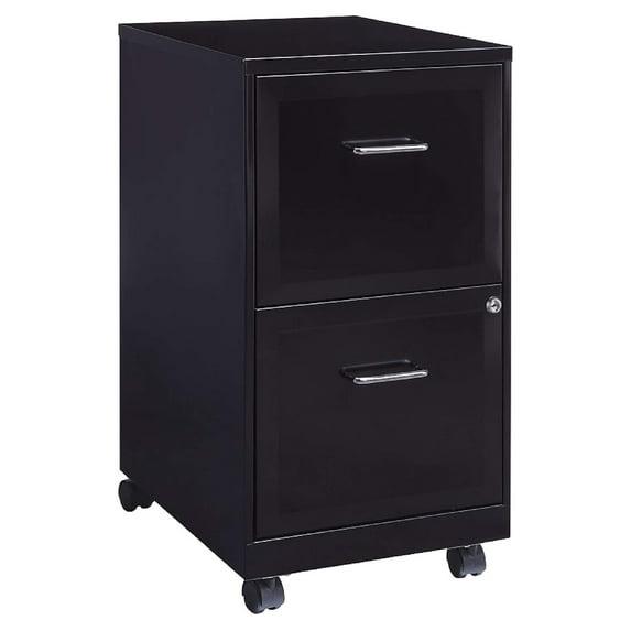 Staples 2-Drawer Vertical File Cabinet Locking Letter Black 18"D (52145) 2806665