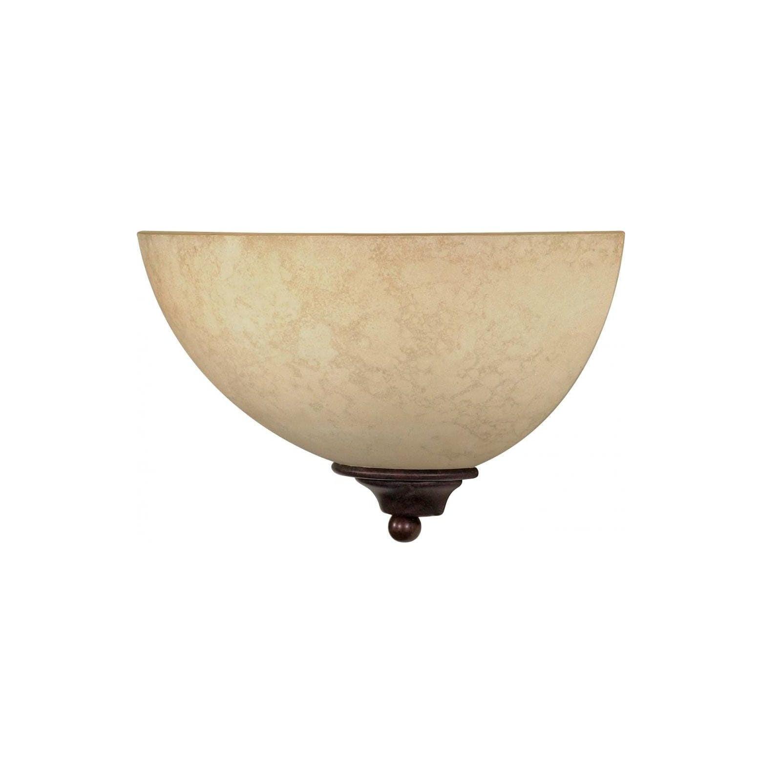 Old Bronze Tuscan Suede Glass Wall Sconce, 7x12 Inches