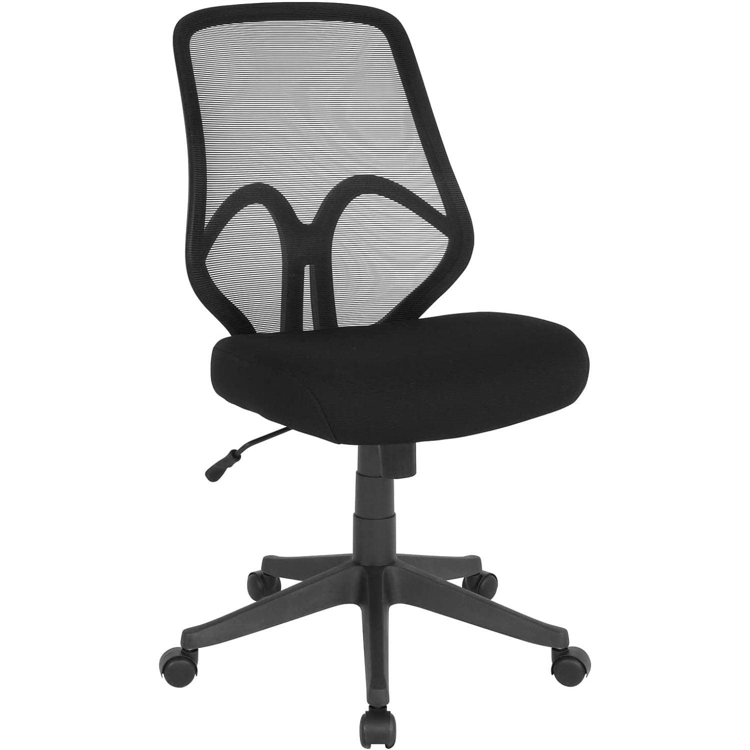 Ergonomic High-Back Armless Black Mesh Swivel Office Chair