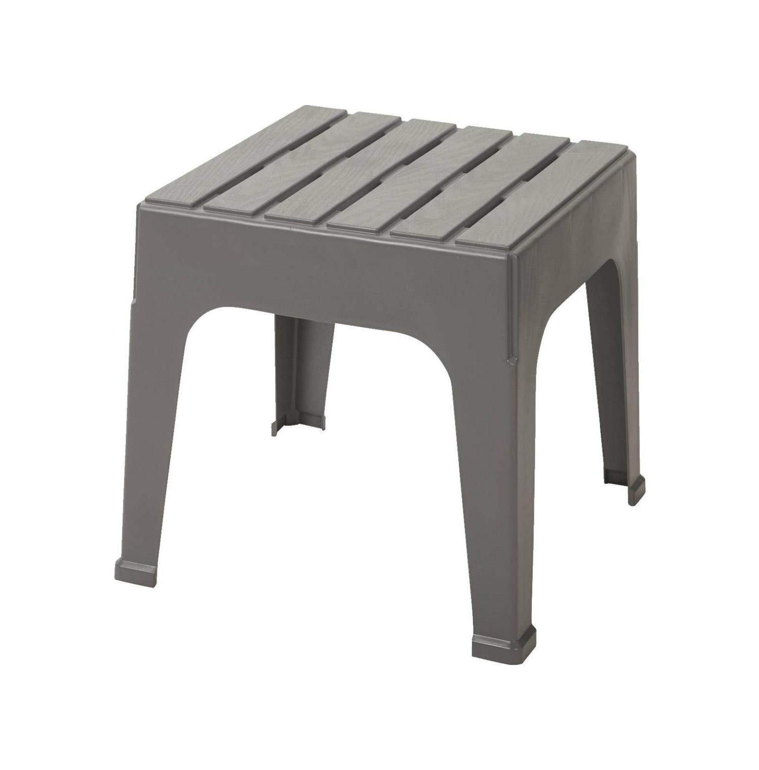 CintBllTer 18.9" Square Gray Resin Stackable Side Table