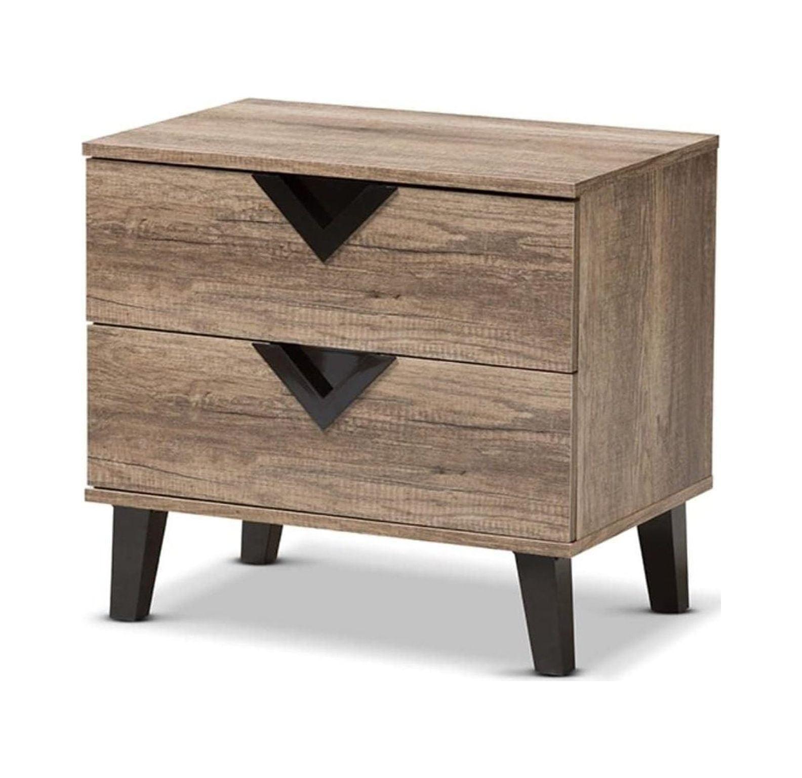 Swanson Light Brown Oak 2-Drawer Nightstand