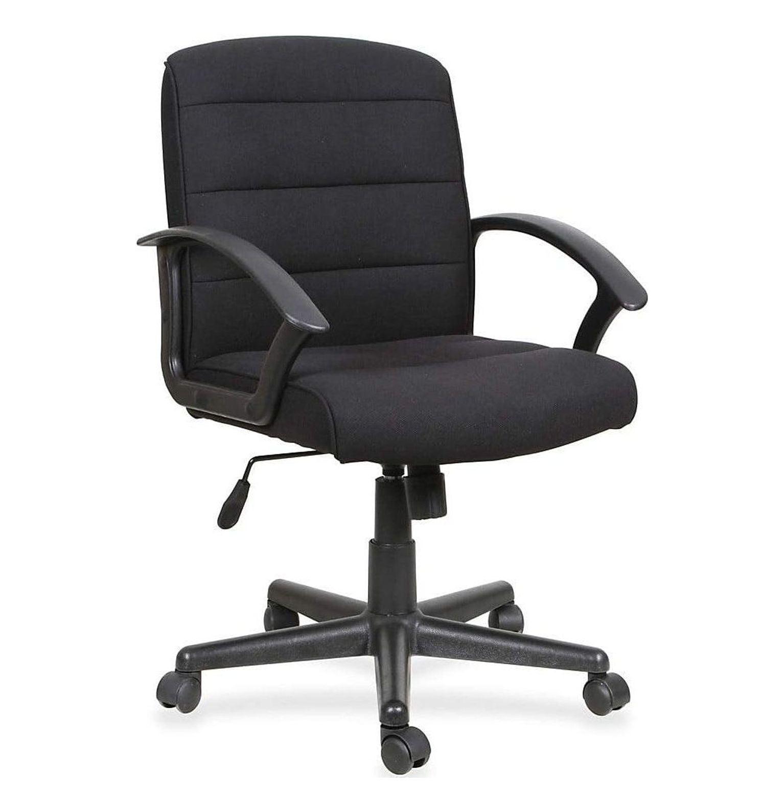 ErgoFlex 25.6" Black Fabric Swivel Task Chair with Slope Arms