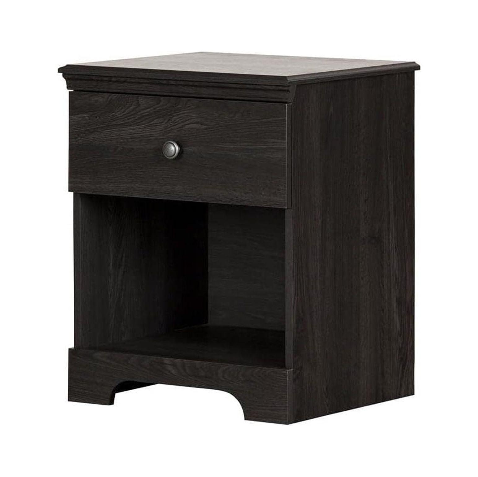 Zach Gray Oak 1-Drawer Nightstand with Fun Knobs