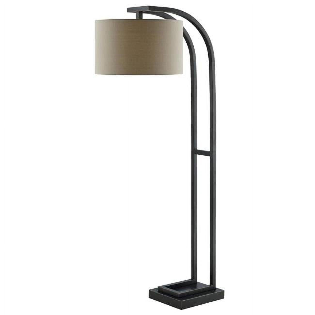 Circa Arc Floor Lamp 64'' in Oil Rubbed Bronze with Natural Linen Shade