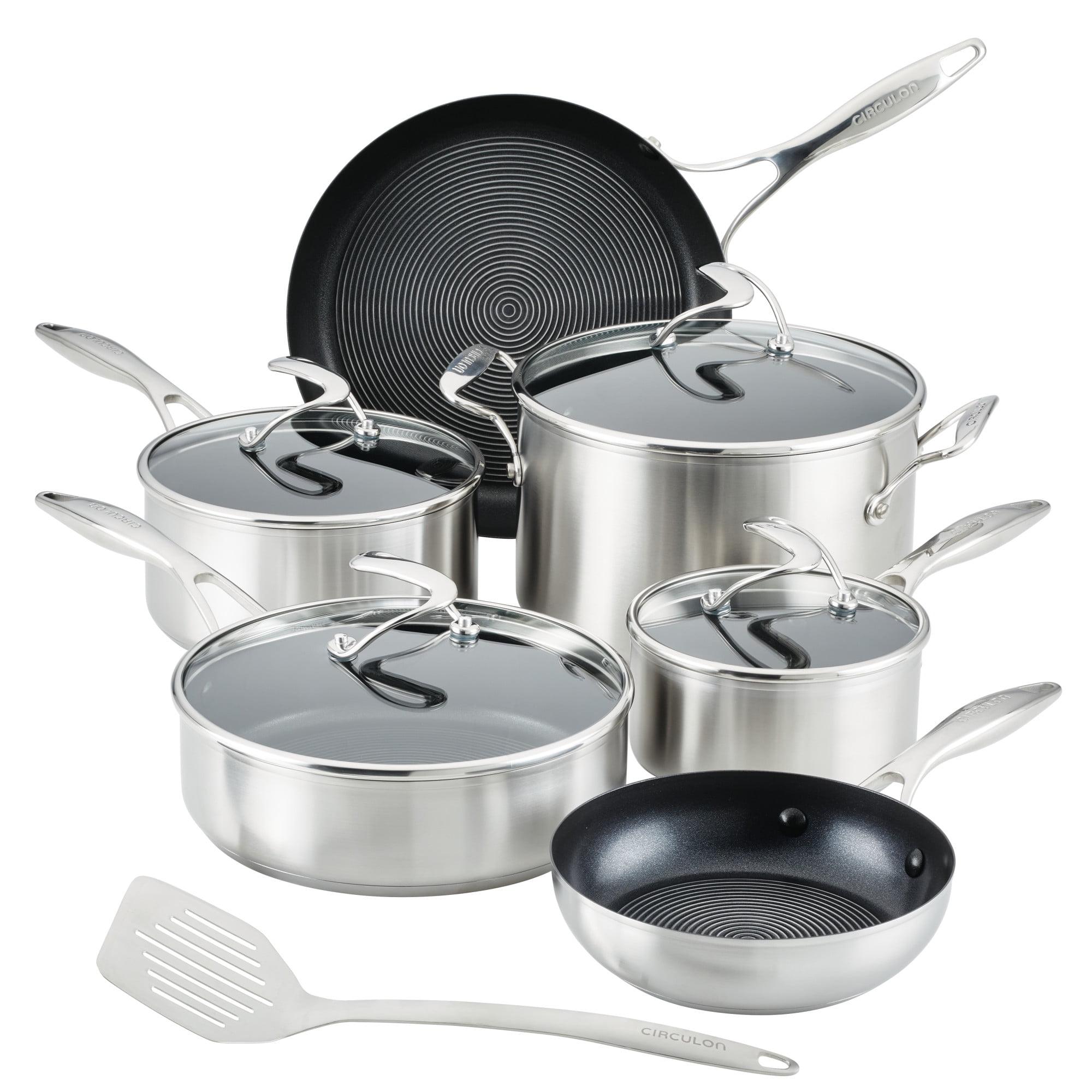 Circulon 11-Piece Stainless Steel Induction Cookware Set with Nonstick Technology