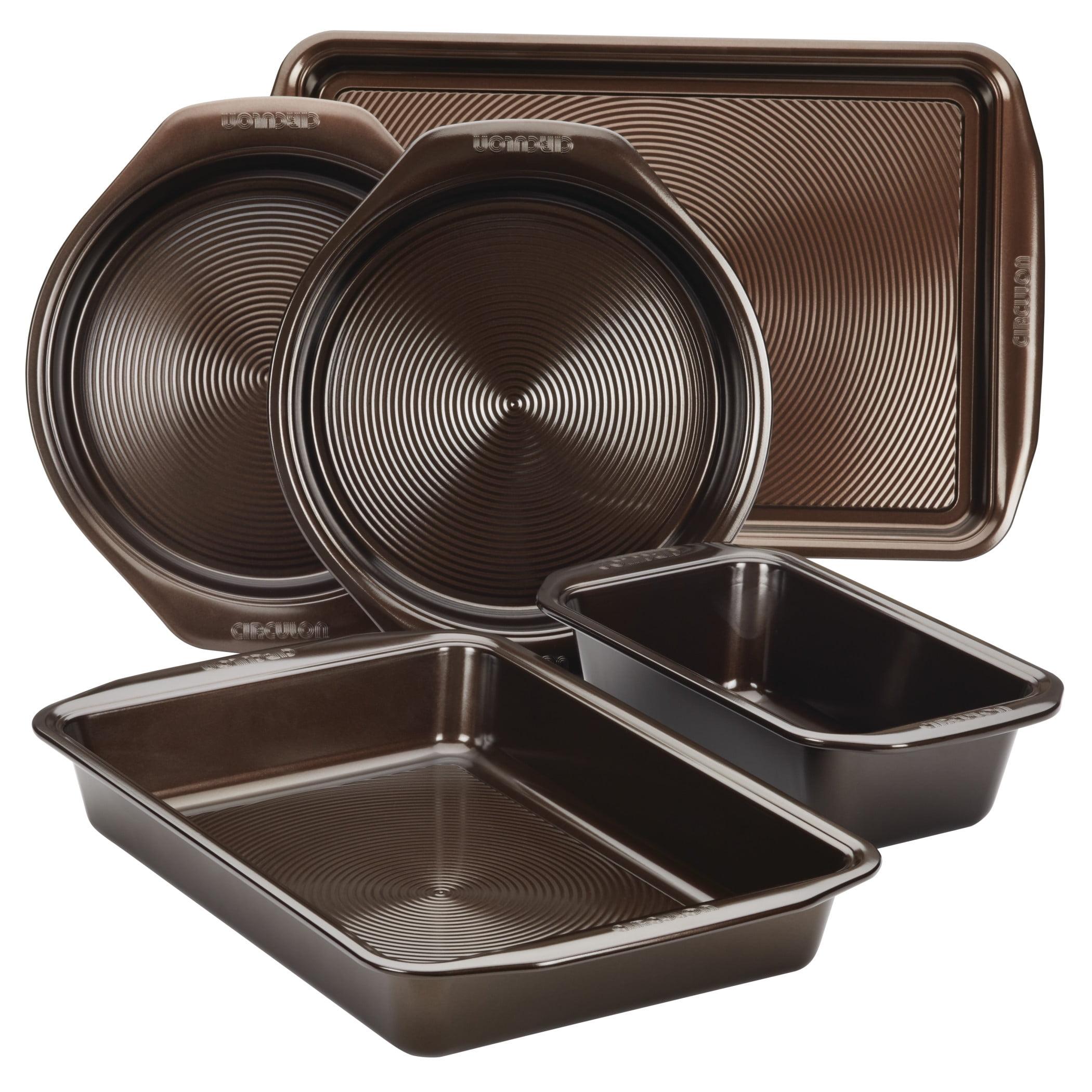 Chocolate Brown Nonstick 5-Piece Bakeware Set