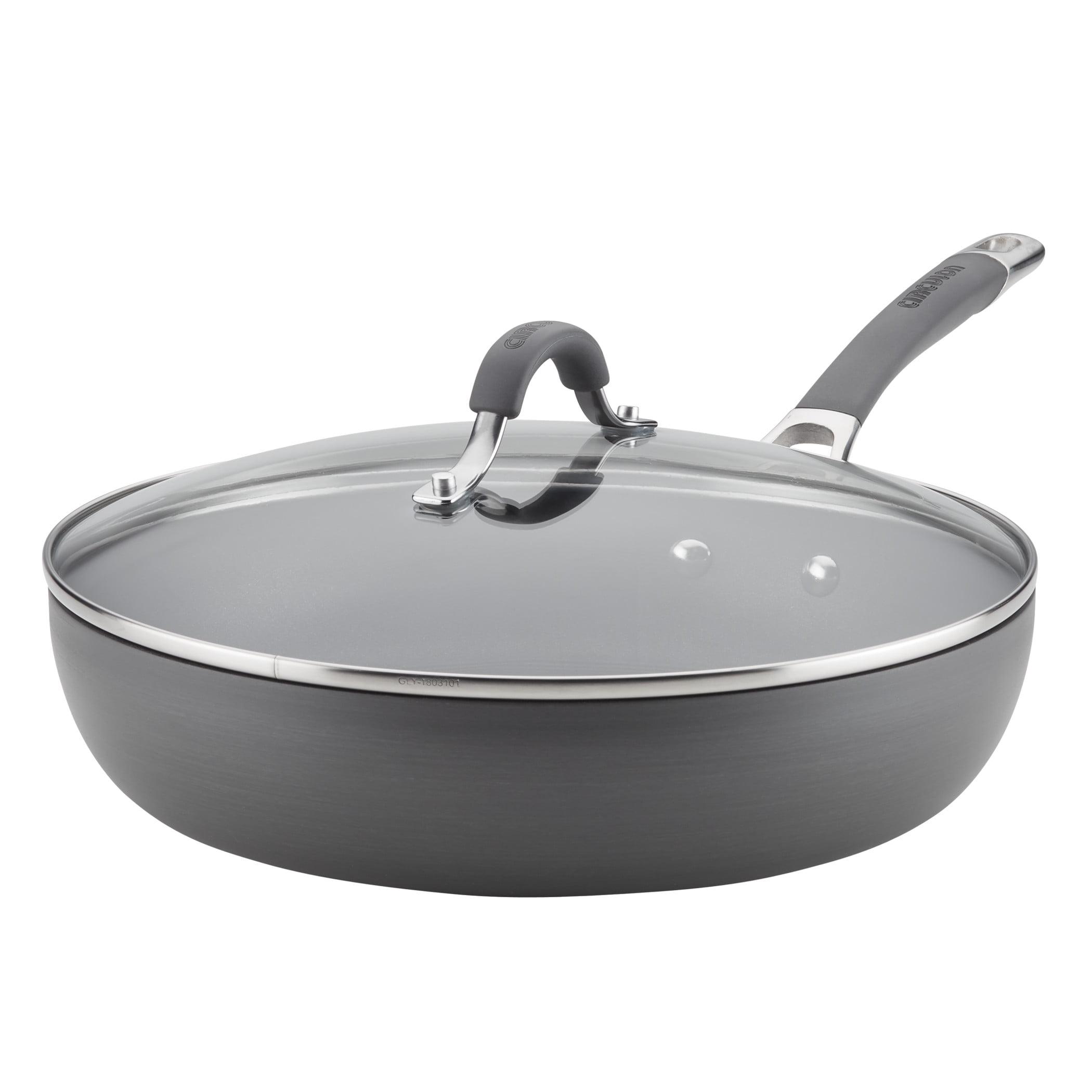 Circulon Radiance 12" Covered Deep Skillet: Nonstick Hard Anodized, 12 Inch with Lid, Oven & Dishwasher Safe