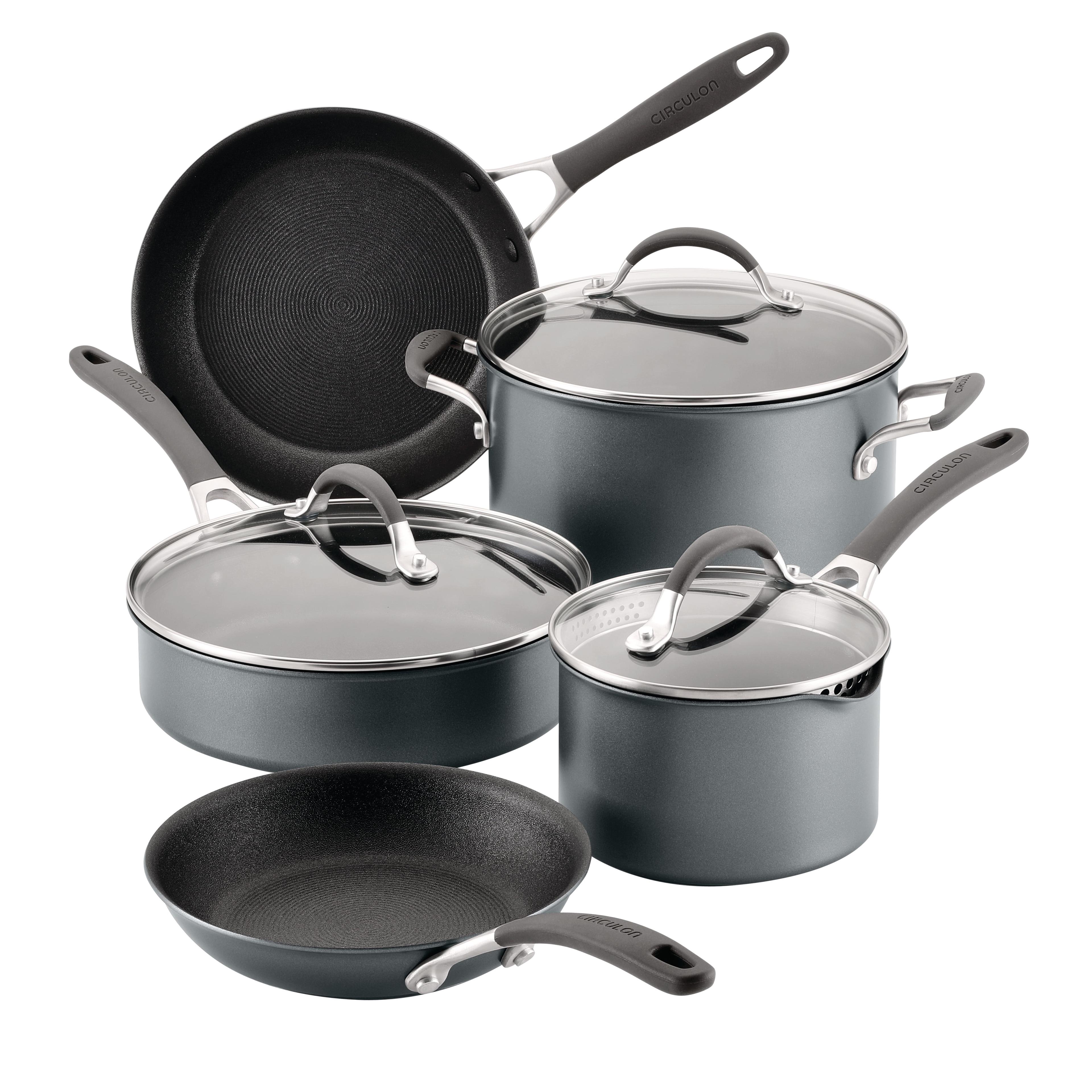 Graphite Aluminum Nonstick Induction Cookware Set, 8-Piece