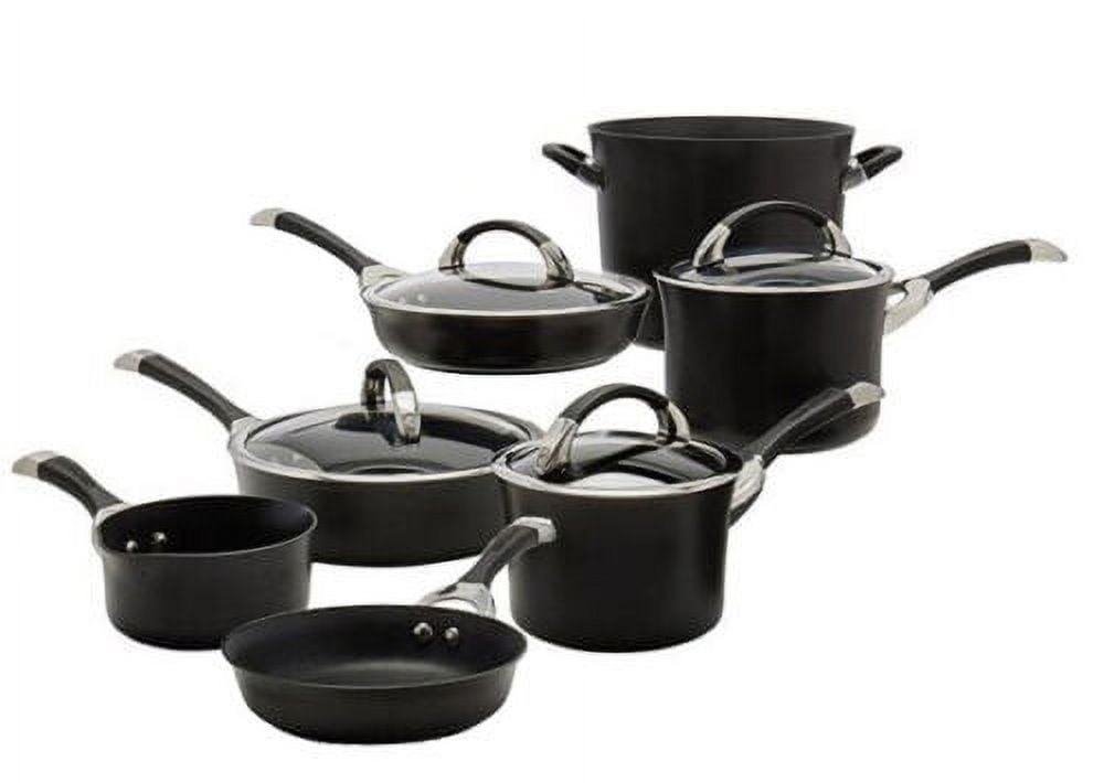 Black Nonstick 11-Piece Stainless Steel and Aluminum Cookware Set