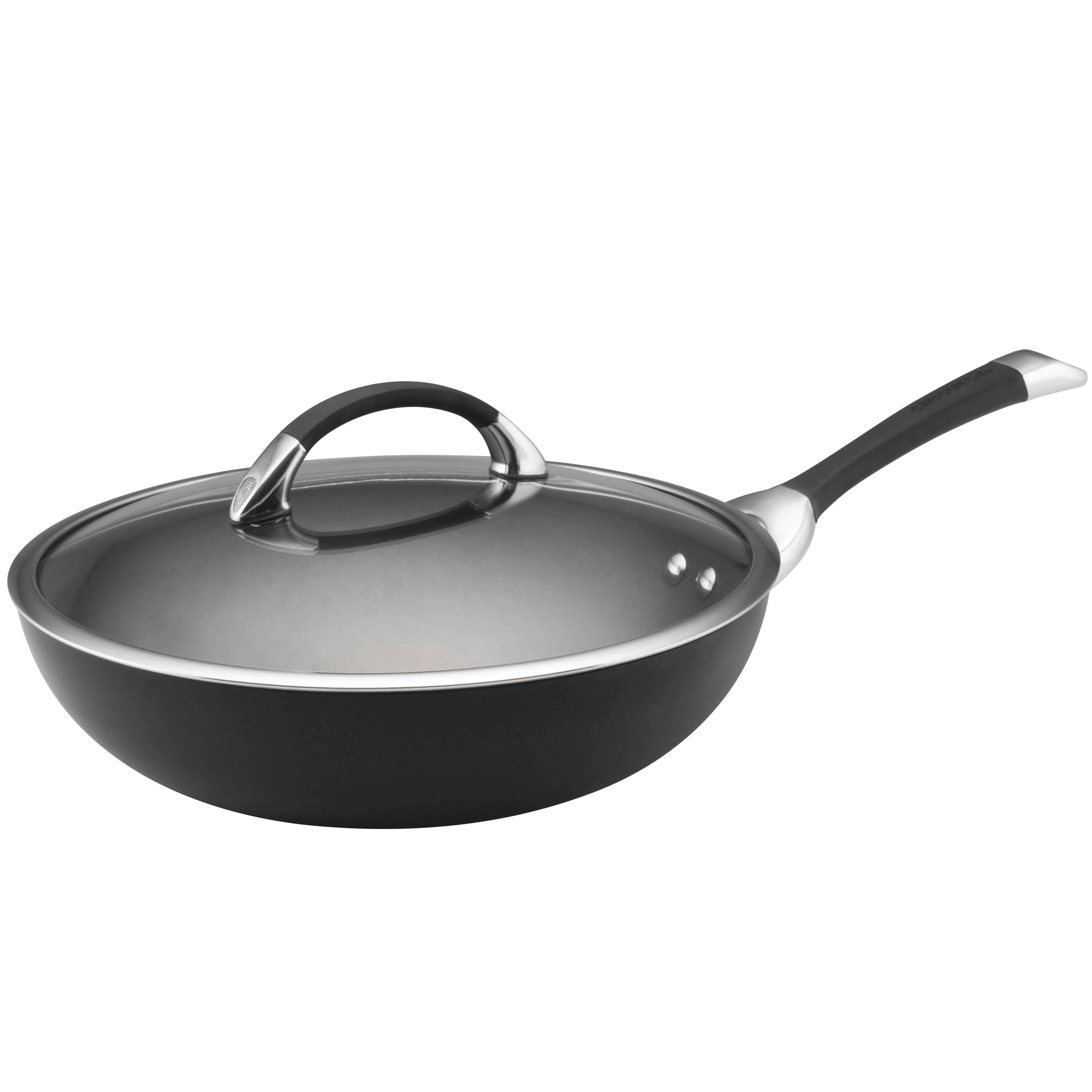 Circulon Symmetry 12" Black Hard-Anodized Nonstick Pan with Lid