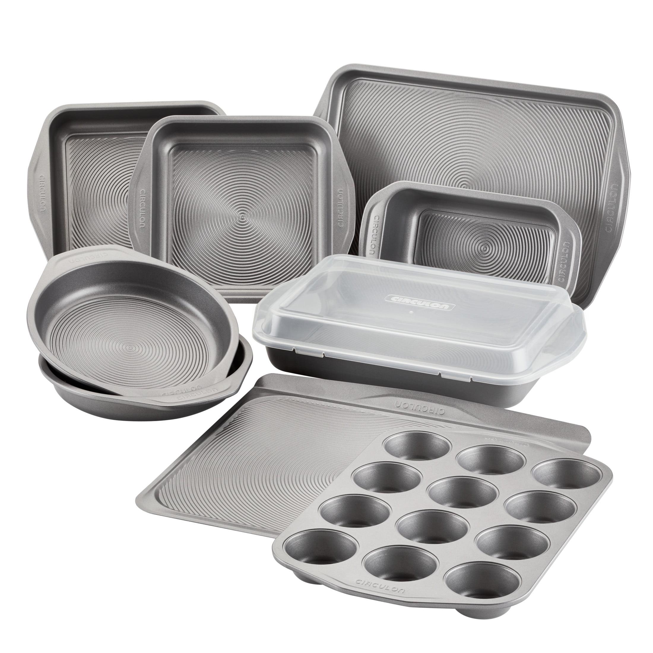 Circulon Gray Nonstick 10-Piece Bakeware Set with Lid