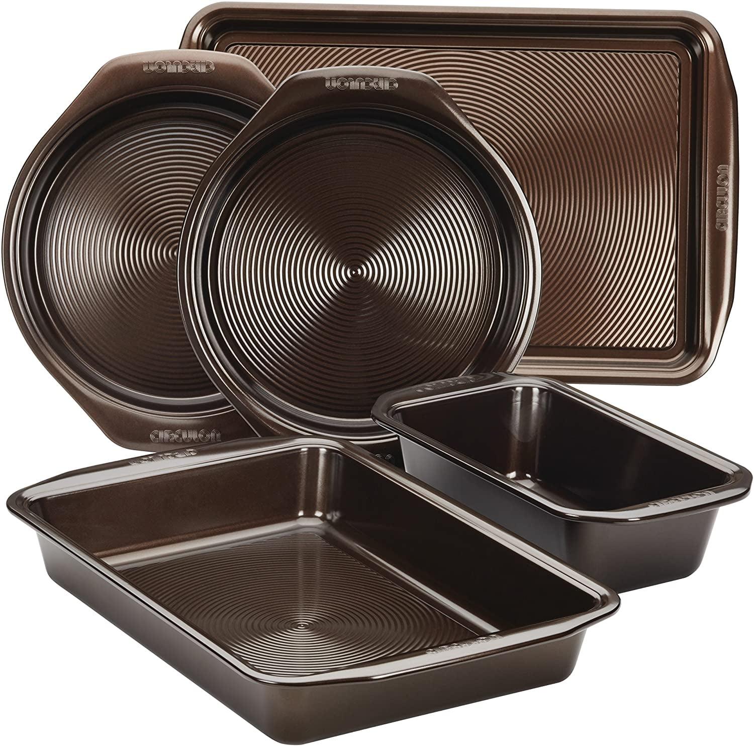 Chocolate Brown Nonstick 5-Piece Bakeware Set