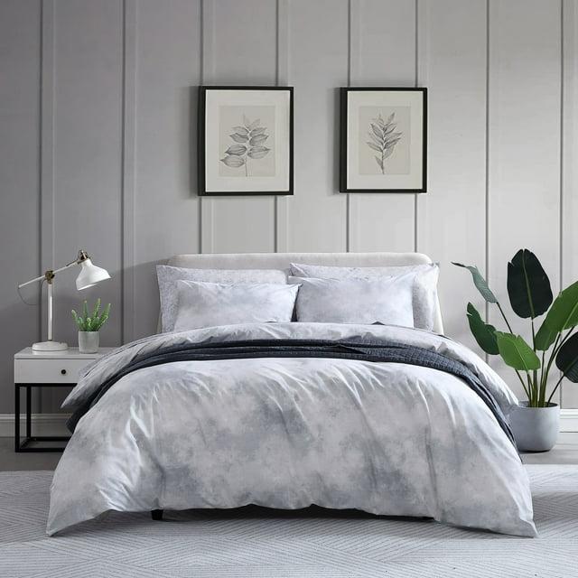 City Scene Gray/White Reversible 2 Piece Duvet Cover Set