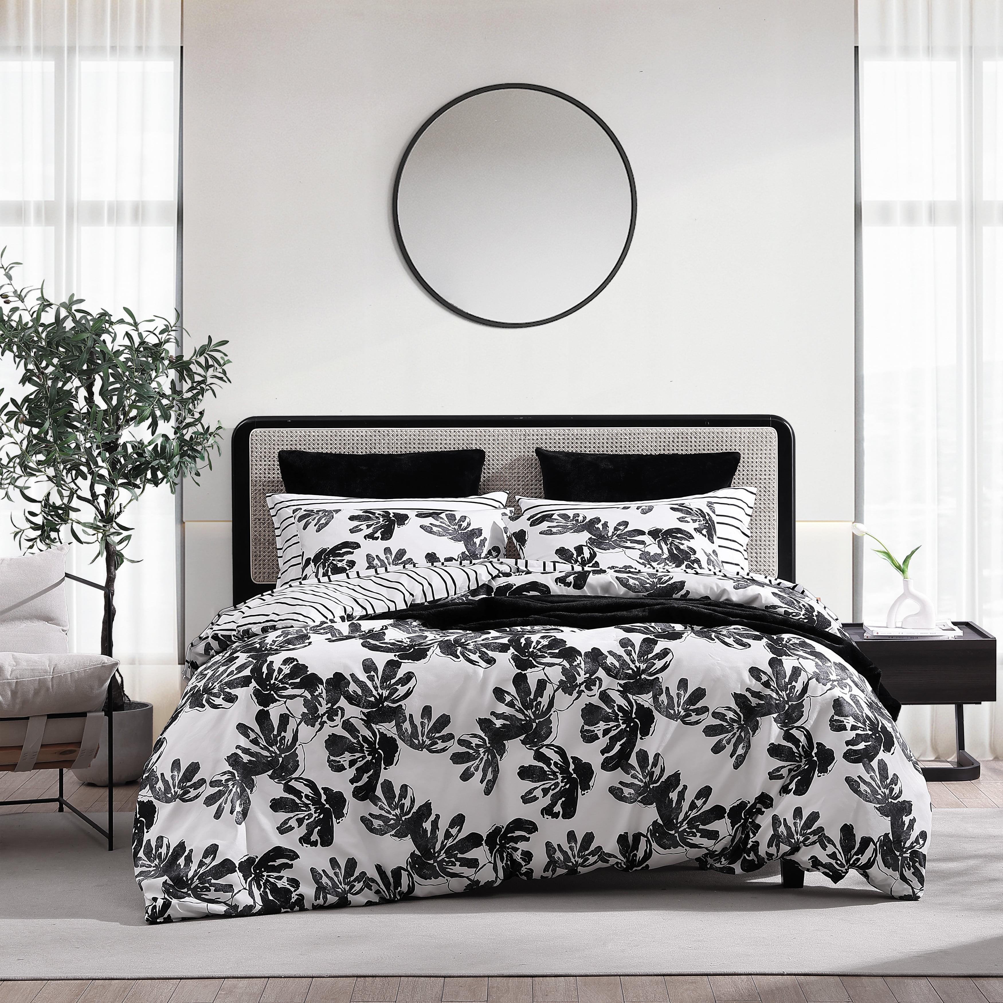 Black Microfiber Reversible Duvet Cover