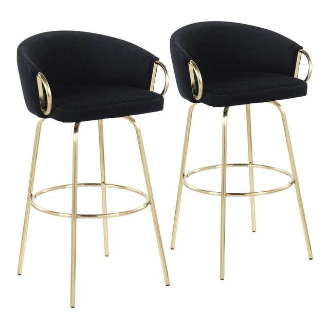 George Oliver Lakyia Swivel Upholstered Counter Stool with Metal Frame (Set of 2)