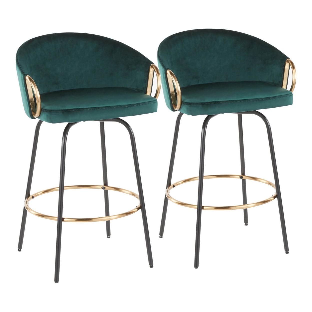 Set of 2 Claire Upholstered Counter Height Barstools - Lumisource