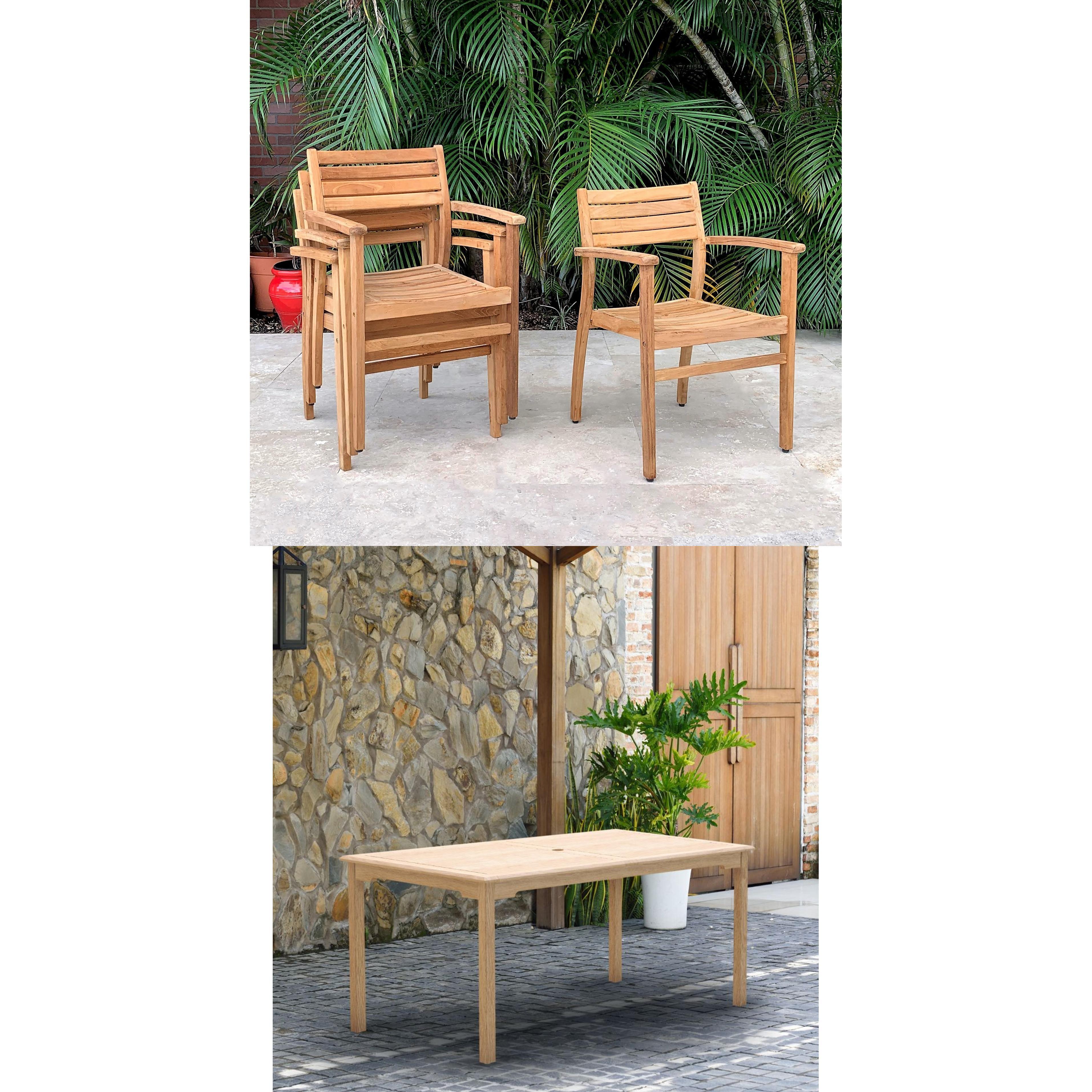 Sonlin 59'' Teak Outdoor Dining Table