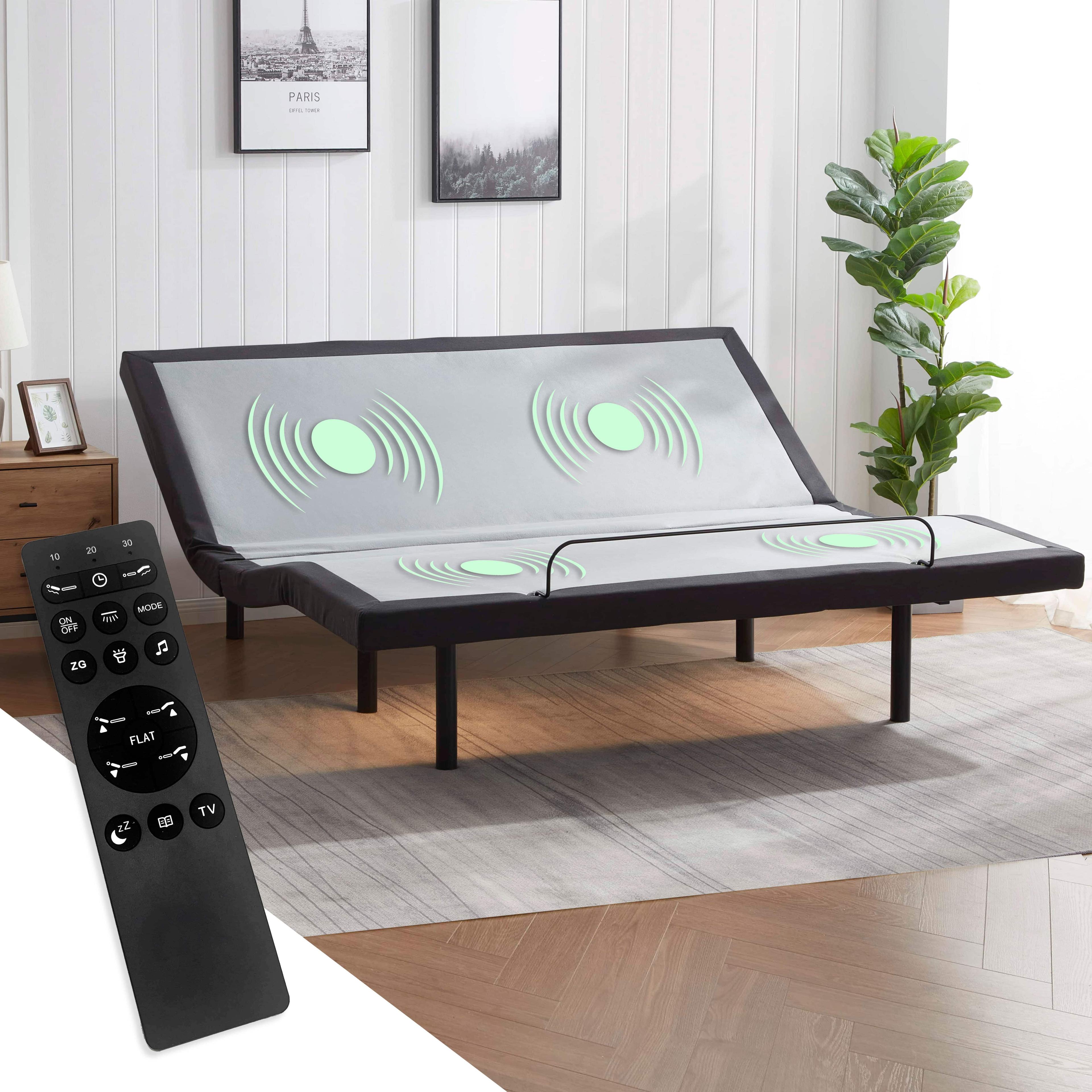 Clara Clark Clara Clark Massaging Zero Gravity, Zero Clearance Adjustable Bed with Wireless Remote, USB Ports & LED Lights