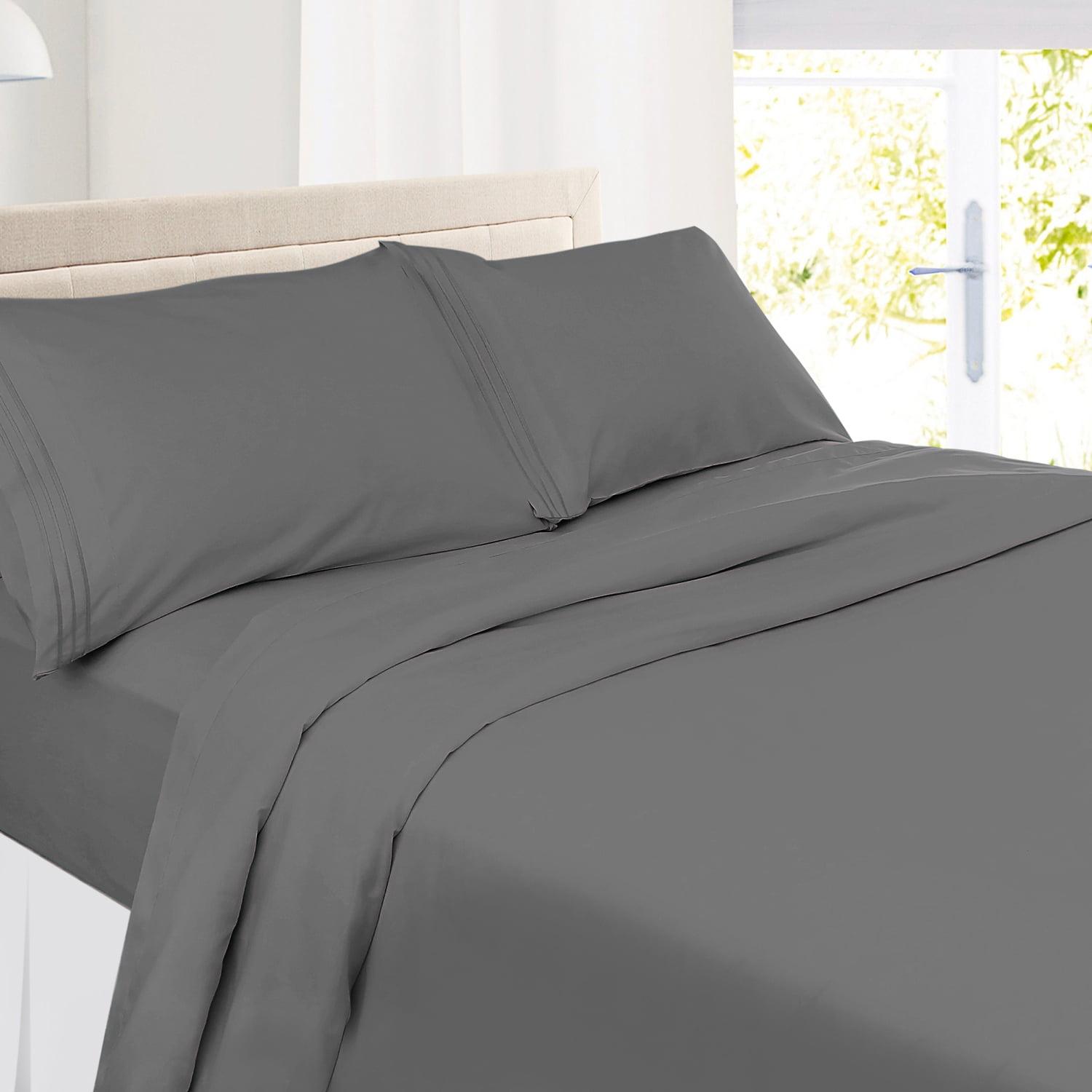 Charcoal Gray Full Deep Pocket Microfiber Bed Sheet Set