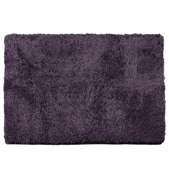 Clara Clark Shaggy Bath Rug with Non-Slip Backing Rubber - Machine Washable Super Soft Bathmat - Plush Absorbent Bathroom Rug, Large - 32 x 48, Eggplant