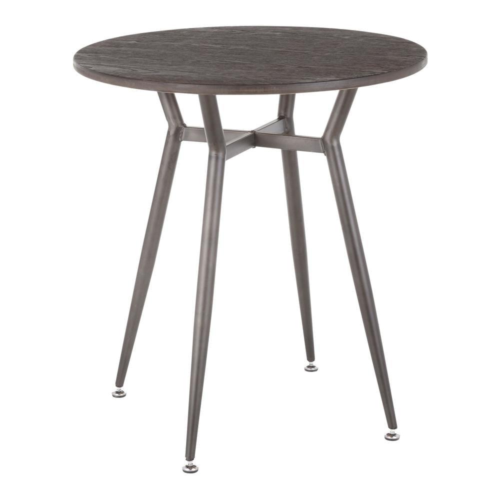 LumiSource Antique Metal, Espresso Bamboo Clara Round Dinette Table