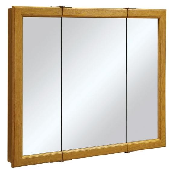 Design House 36" Tri-View Wall Mount Bathroom Medicine Cabinet, Honey Oak