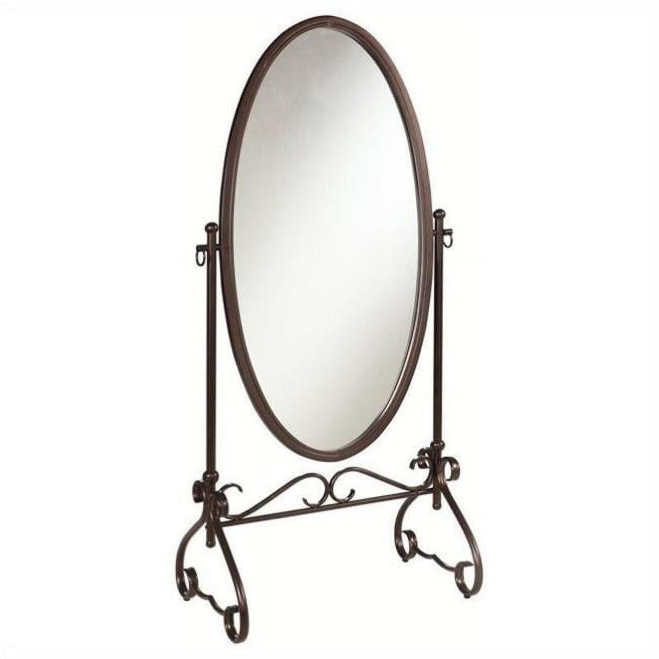 Elegant Full-Length Gold Oval Freestanding Mirror