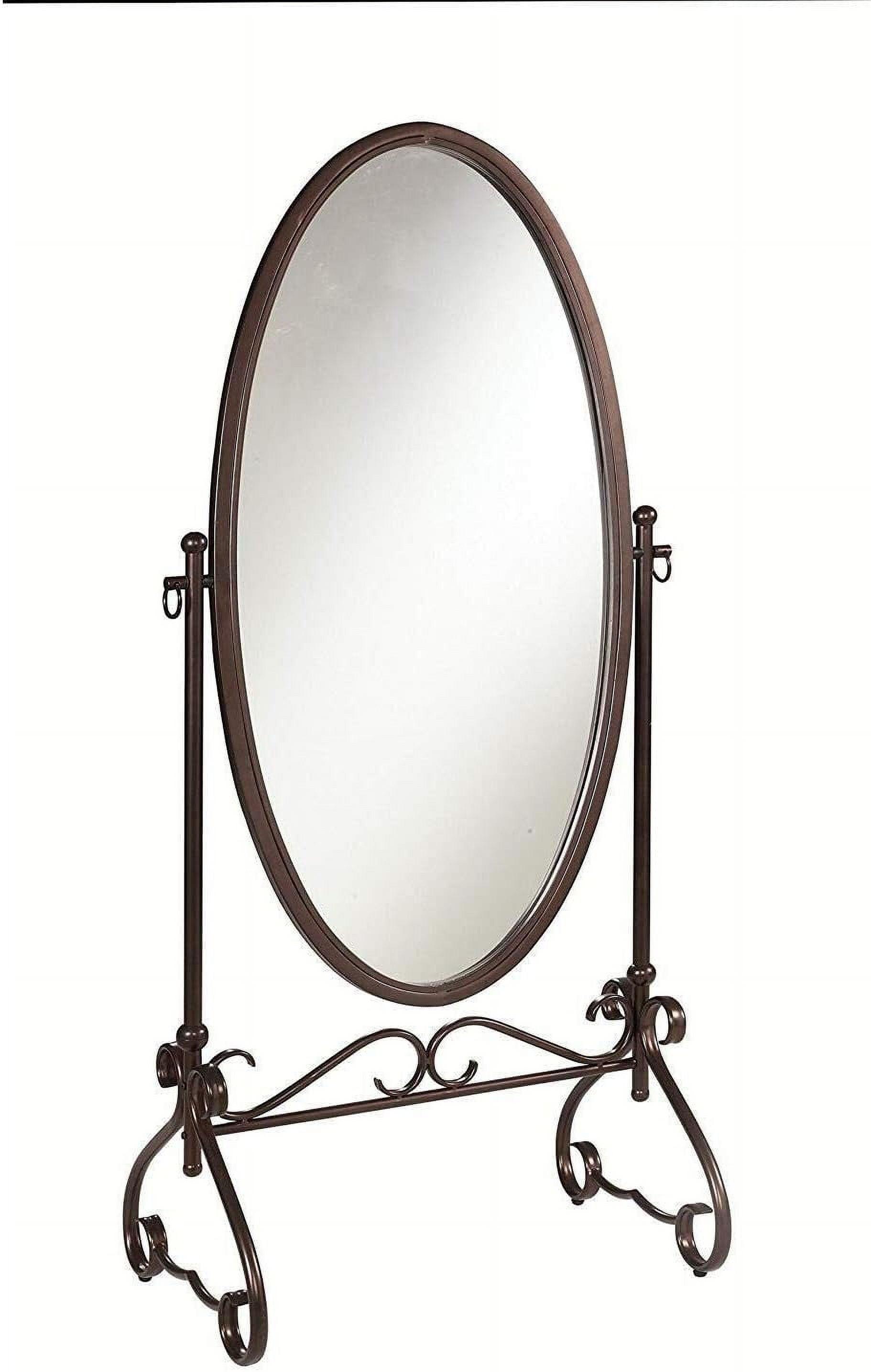 Elegant Full-Length Gold Oval Freestanding Mirror