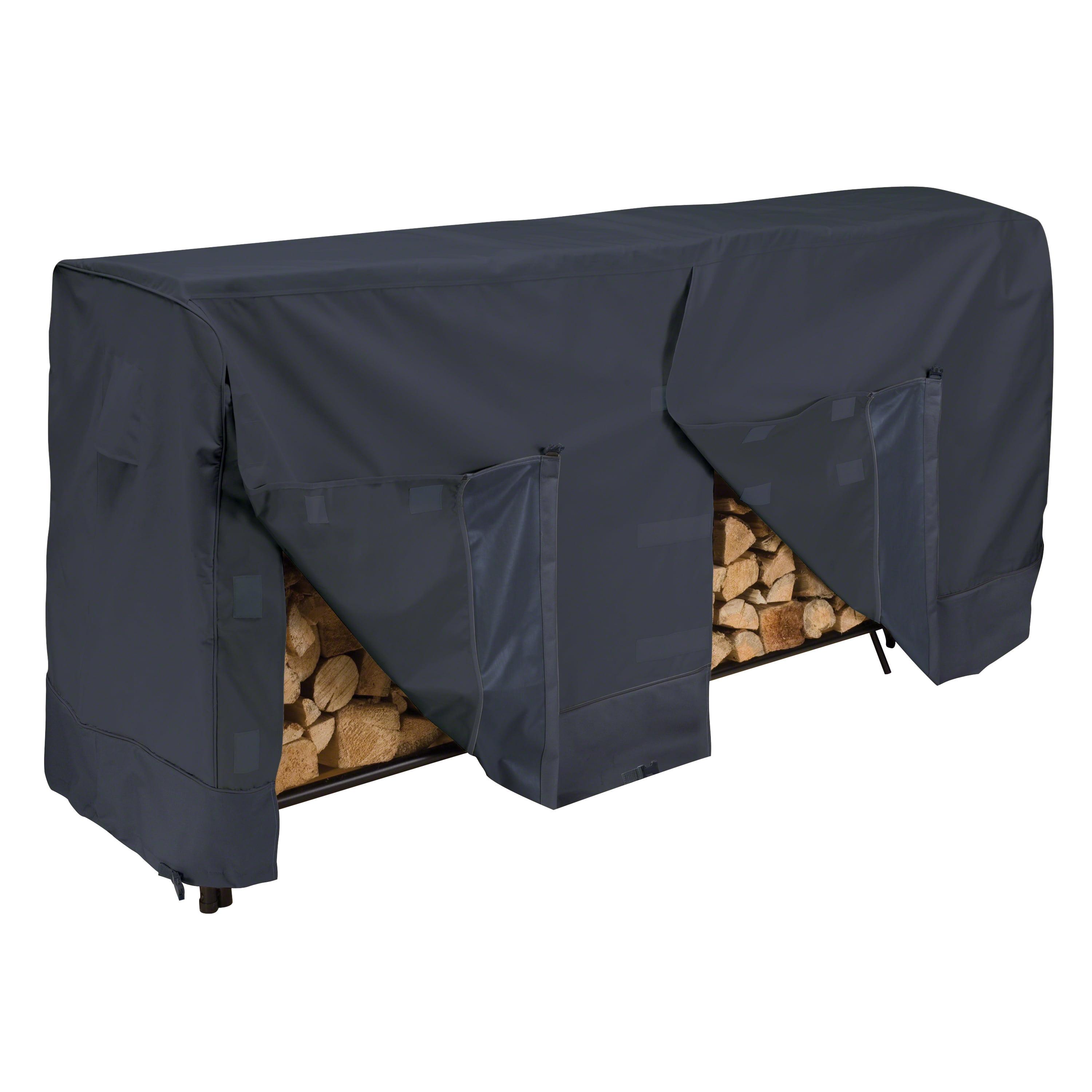 Classic Black 8-Foot Heavy-Duty Log Rack Cover