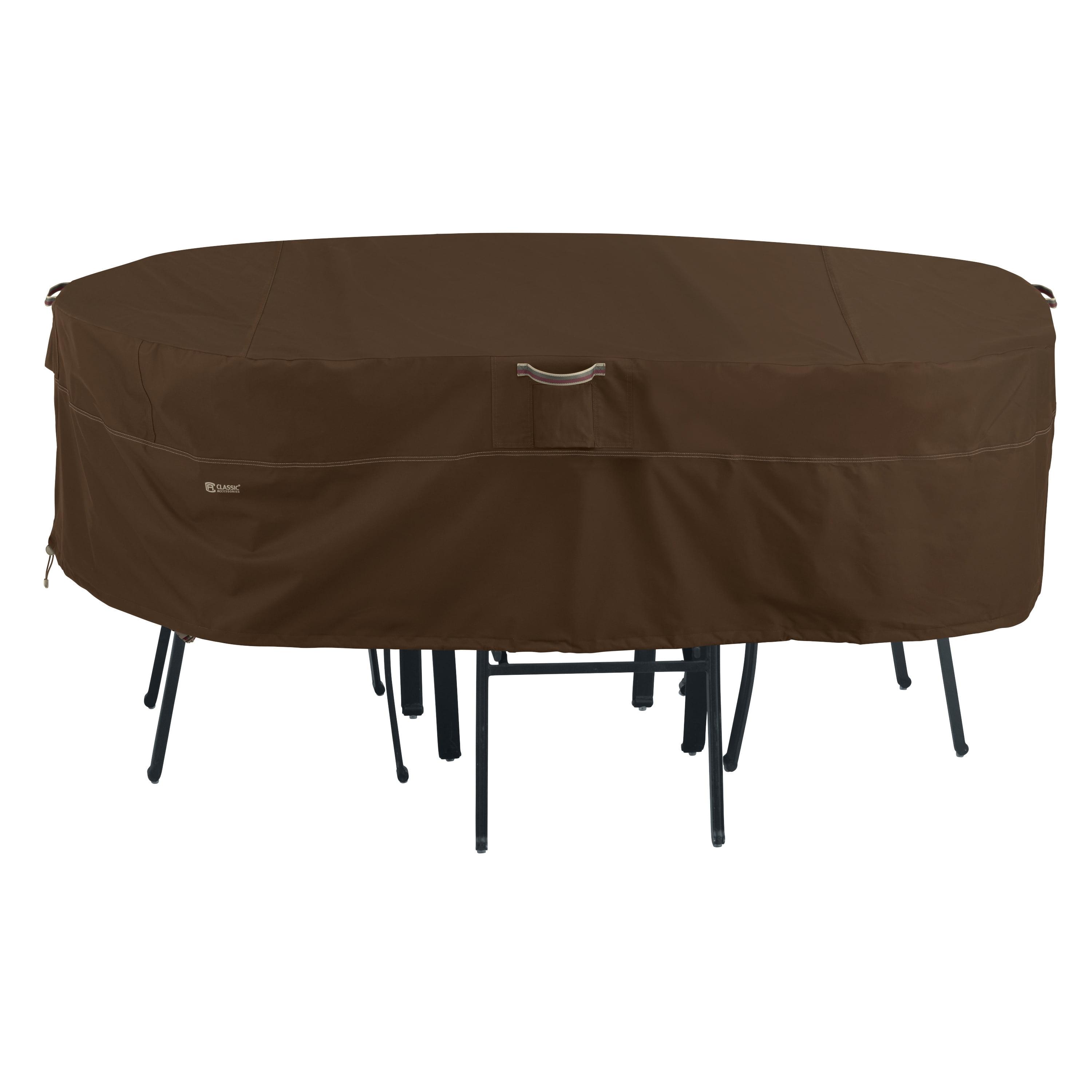 Madrona Dark Cocoa Waterproof Patio Table & Chair Set Cover, 128 Inch