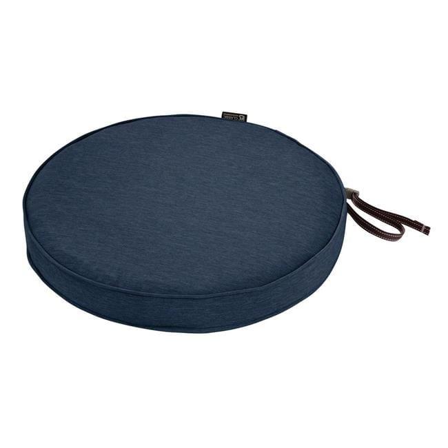 Classic Accessories Montlake Fade Safe Heather Indigo Round Outdoor Seat Cushion