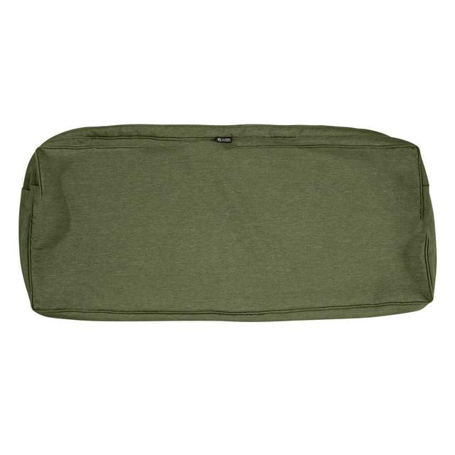 Classic Accessories Montlake FadeSafe Patio Bench/Settee Cushion Slip Cover - 3" Thick - Heavy Duty Outdoor Patio Cushion with Water Resistant Backing, Heather Fern Green, 59"W x 18"D x 3"T