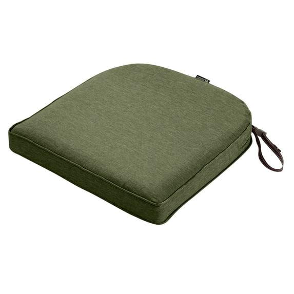 Classic Accessories Montlake FadeSafe Water-Resistant Contoured Patio Dining Seat Cushion, 18 x 18 x 2 inch, Heather Fern