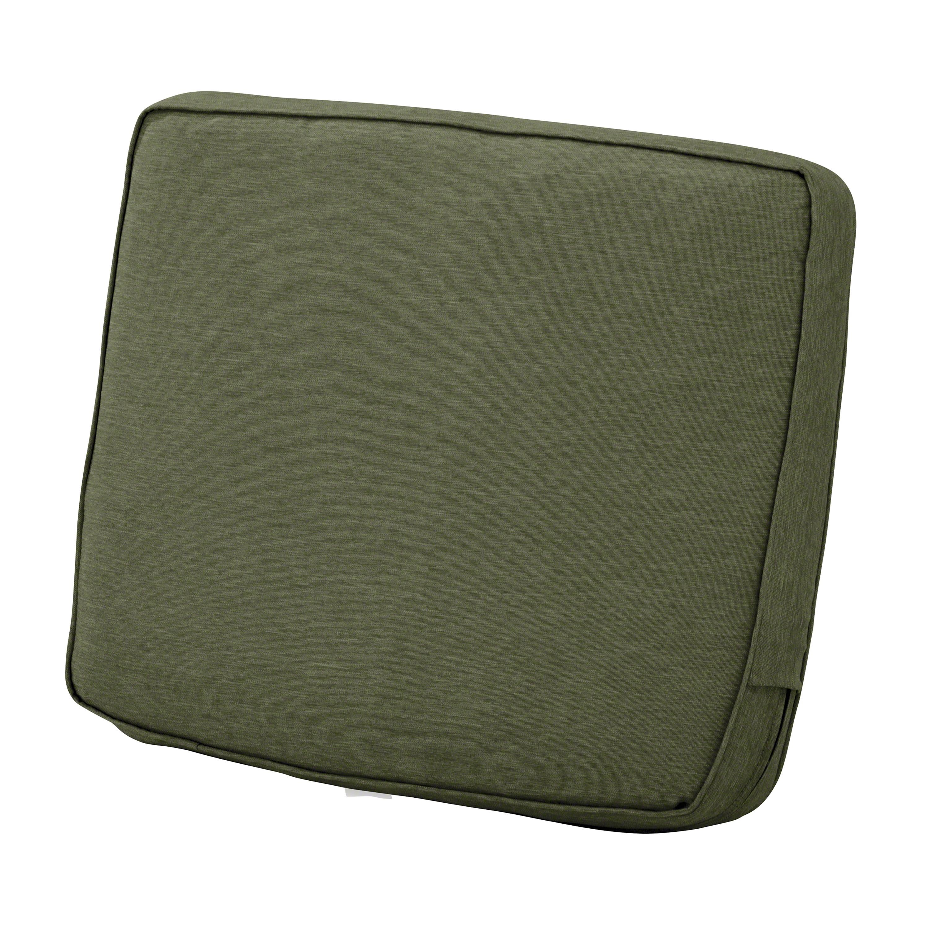 Classic Accessories 19"x20" Montlake Water Resistant Patio Lounge Back Cushion Solid - Heather Fern Green: Zippered, Polyurethane Foam Filled