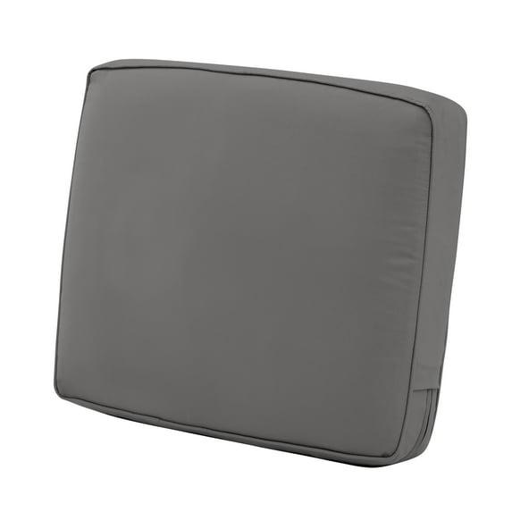 Classic Accessories Montlake FadeSafe Water-Resistant Patio Lounge Back Cushion, 21 x 22 x 4 inch, Light Charcoal
