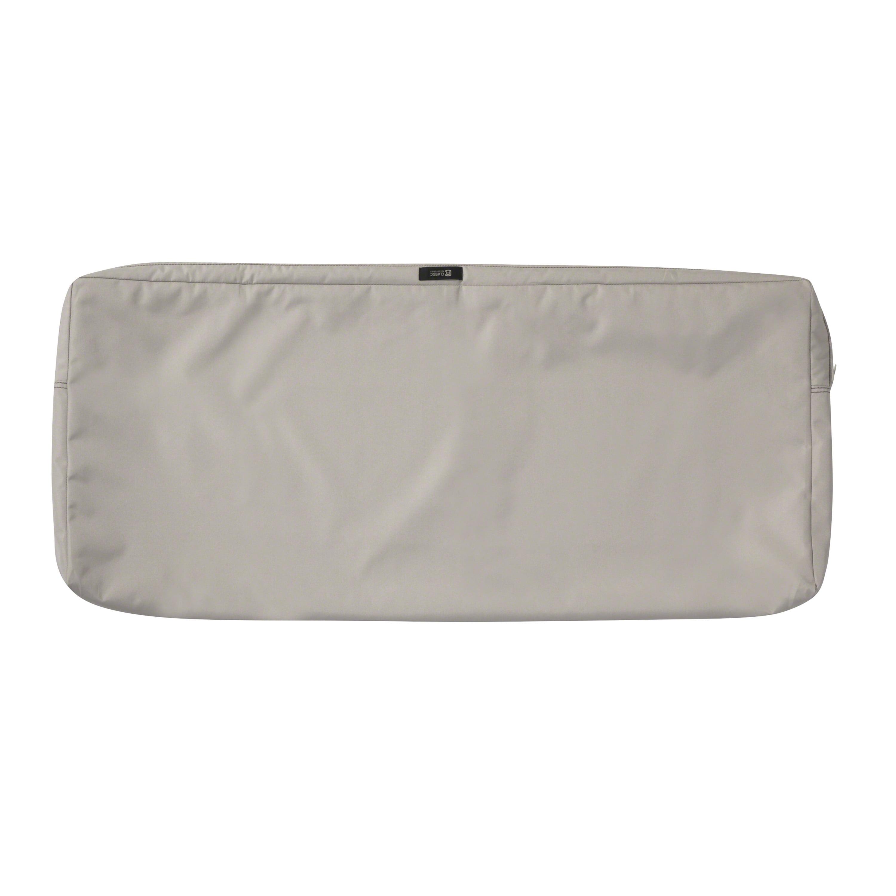 Classic Accessories Ravenna Water-Resistant Patio Bench/Settee Cushion Cover, 42 x 18 x 3 inch, Mushroom