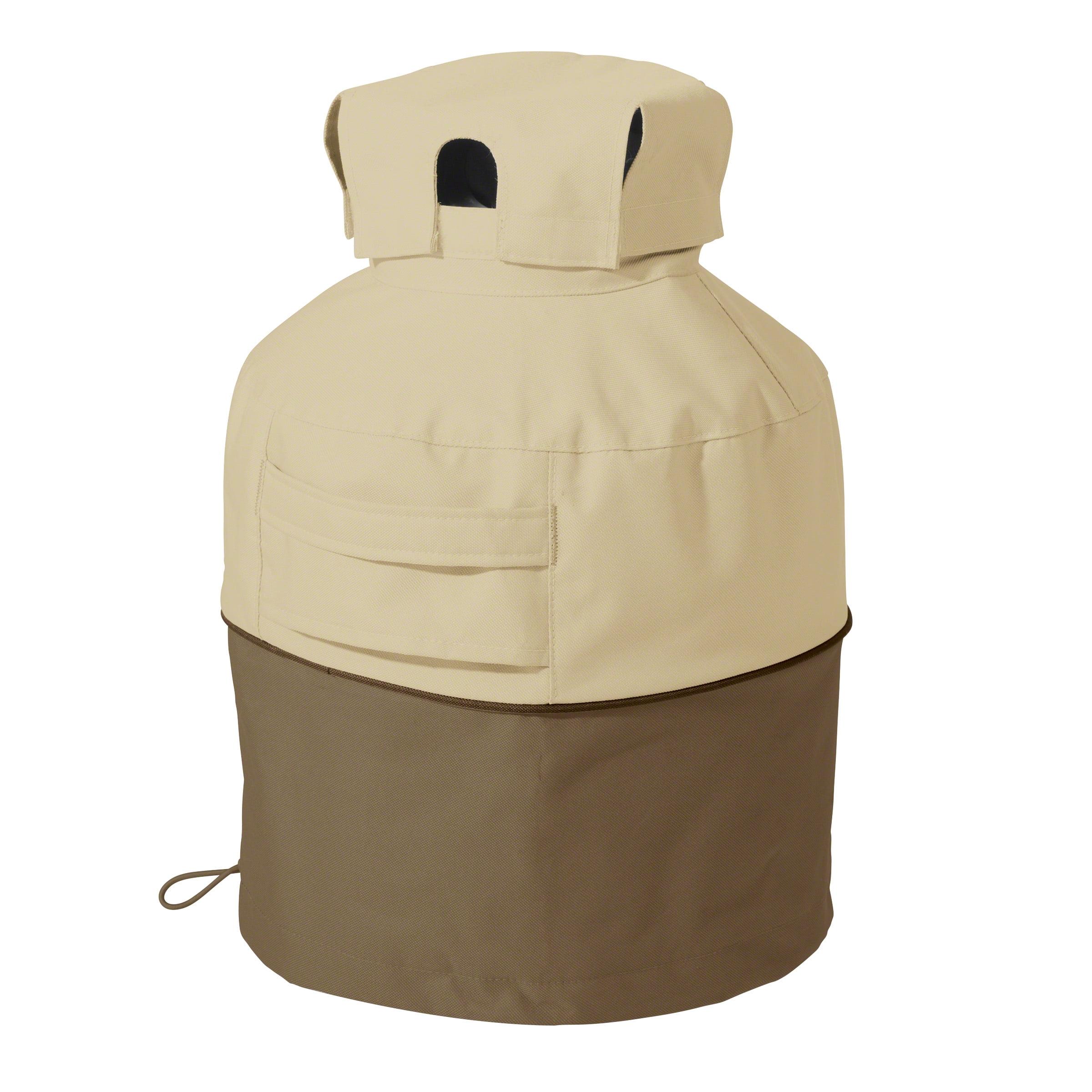 Veranda Beige and Brown Water-Resistant Propane Tank Cover