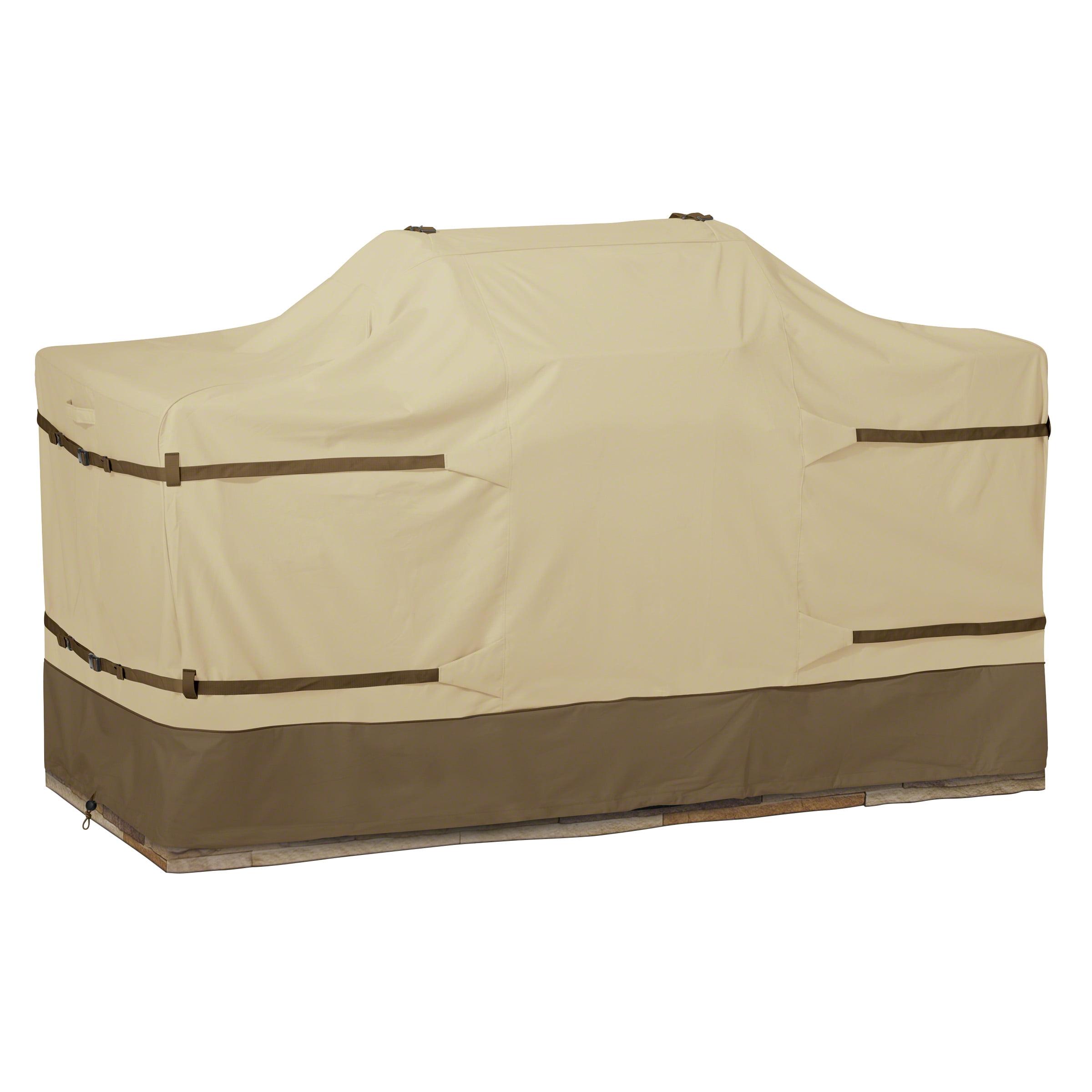 Extra Large Tan and Brown Polyester BBQ Grill Cover