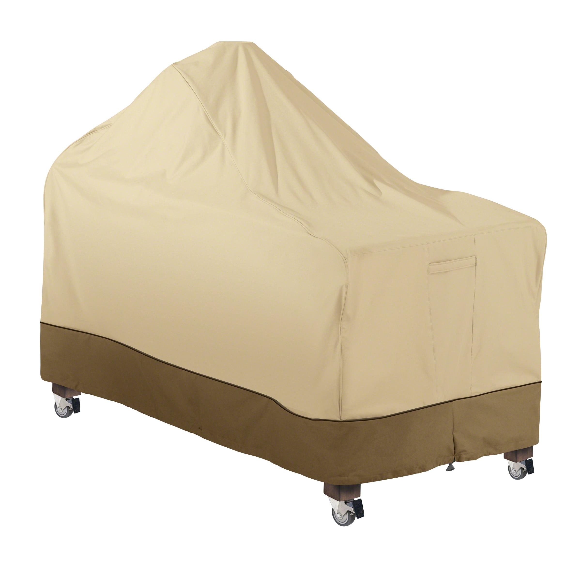 Beige and Brown Water-Resistant BBQ Grill Cover with Handles