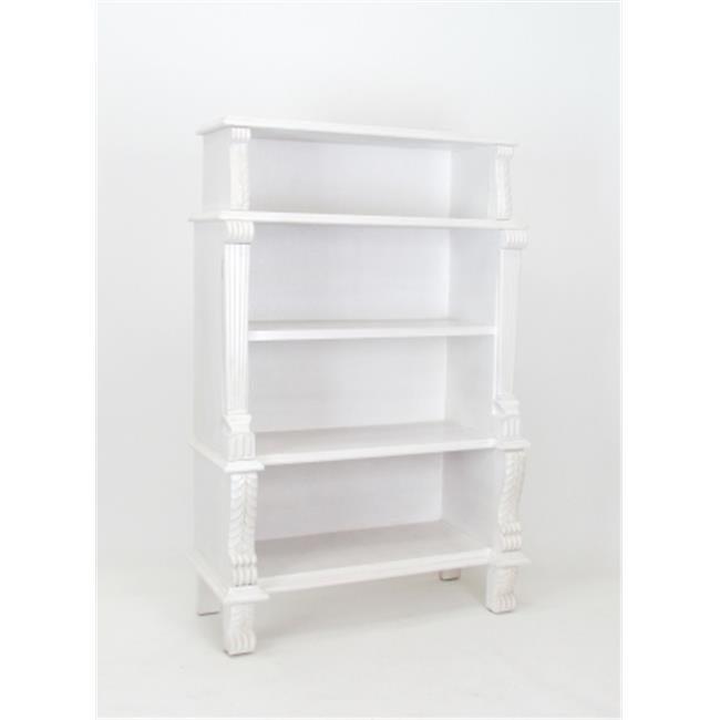 WaybornHomeFurnishings 5693W Classic Bookcase - Whitewash