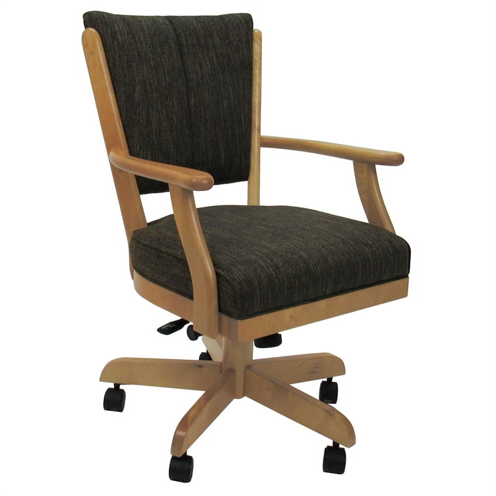 Sanora Brown Birch Wood Swivel Dining Chair with Weathered Steel Legs