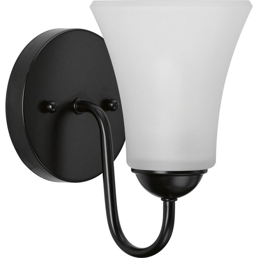 Matte Black Steel One-Light Bath Vanity Fixture